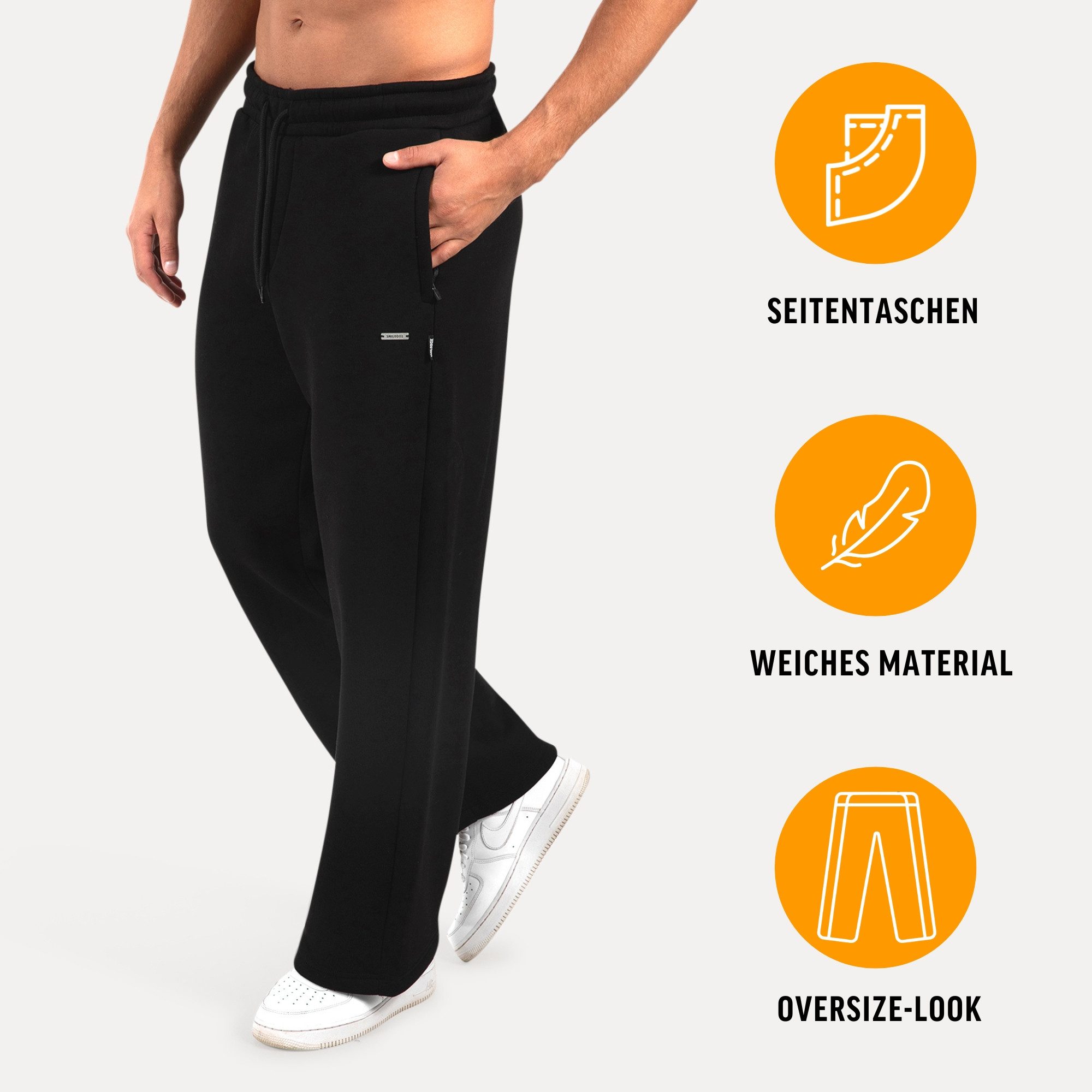 Smilodox Jogginghose Brayan Oversize, Bequeme Sweathose mit Kordelzug & Tas günstig online kaufen