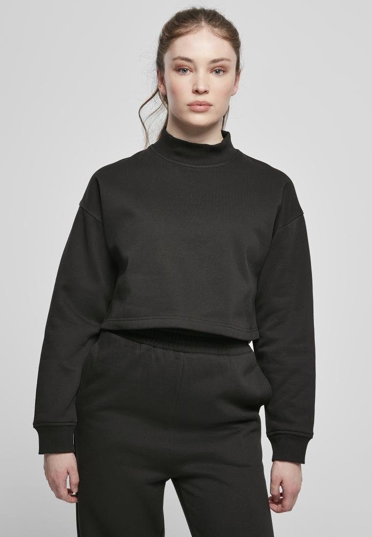 Sweatshirt Ladies Cropped Oversized Sweat High Neck Crew Sweatshirt