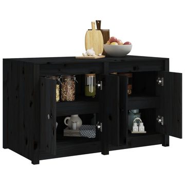 vidaXL Garten-Geräteschrank Outdoor-Küchenschrank Schwarz 106x55x64 cm Massivholz Kiefer Terrassen