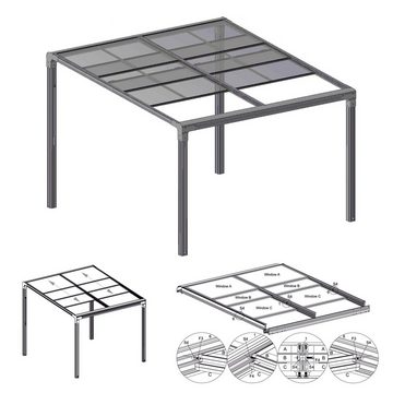 osoltus Vordach osoltus Terrassendach Veranda freistehend mit Schiebedach 4x3m