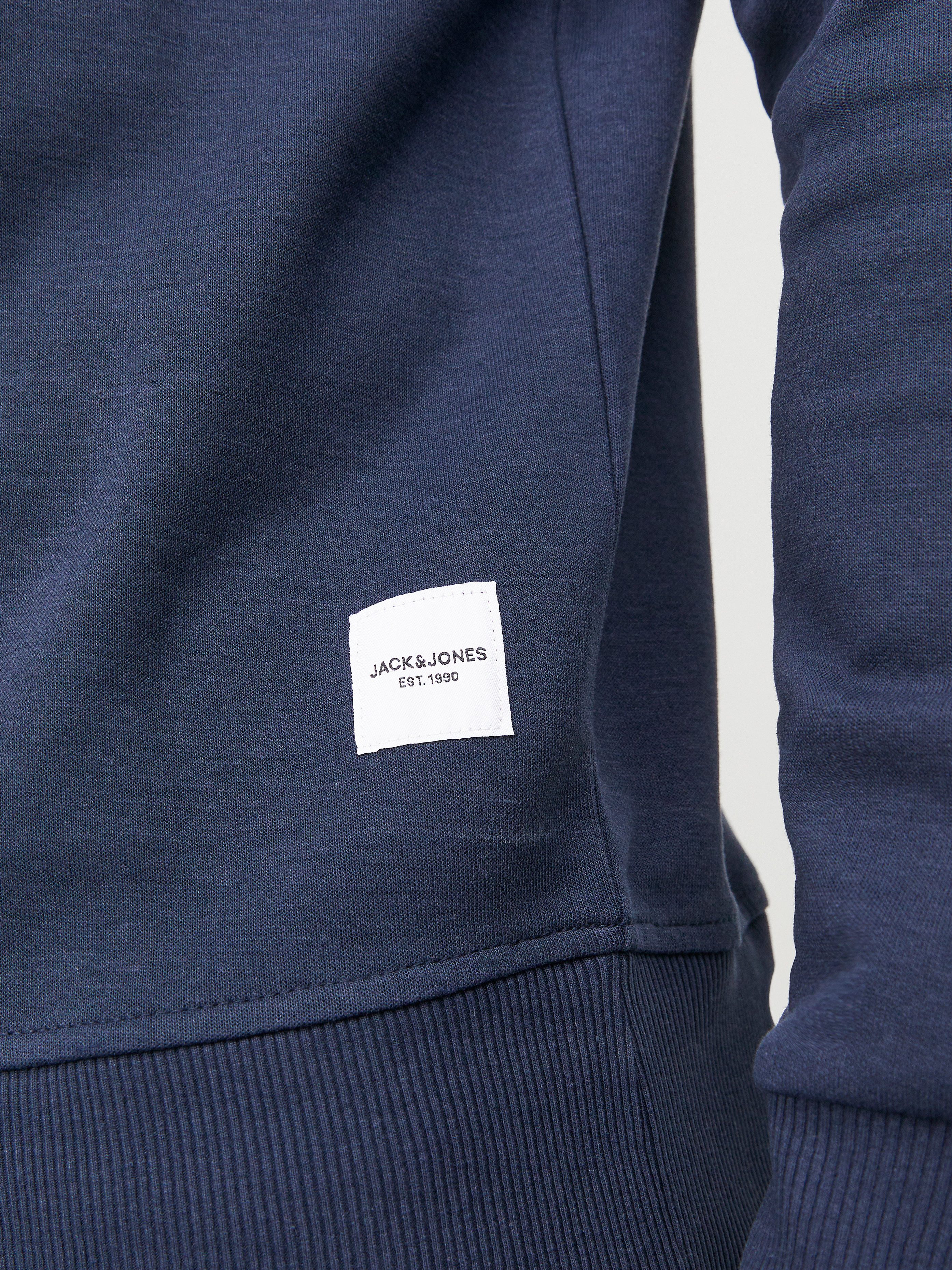 Jack & Jones Sweatshirt JJEBASIC mit Flaglabel und weicher Baumwollmischung unifarben, modisch, regular fit, Baumwolle, Rundhals