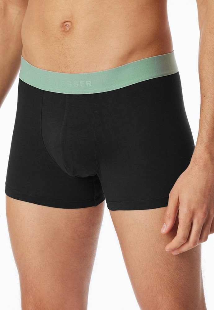 Schiesser Boxershorts Unterwäsche 95/5 Cotton Webgummibund mehrfarbig schwarz Herren – Bild 4 von 4