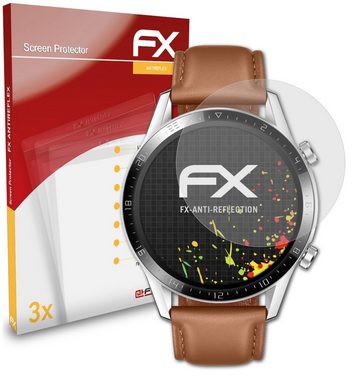 atFoliX Schutzfolie für Huawei Watch GT 2 46 mm, (3 Folien), Entspiegelnd und stoßdämpfend