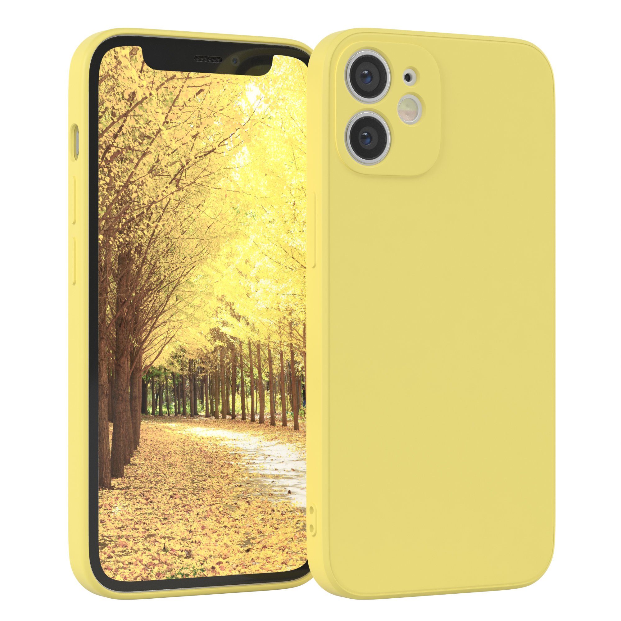 EAZY CASE Handyhülle TPU Hülle für Apple iPhone 12 Mini 5,4 Zoll, Handy Softcase stoßfest Hülle mit Kameraschutz bumper tpuhülle Gelb