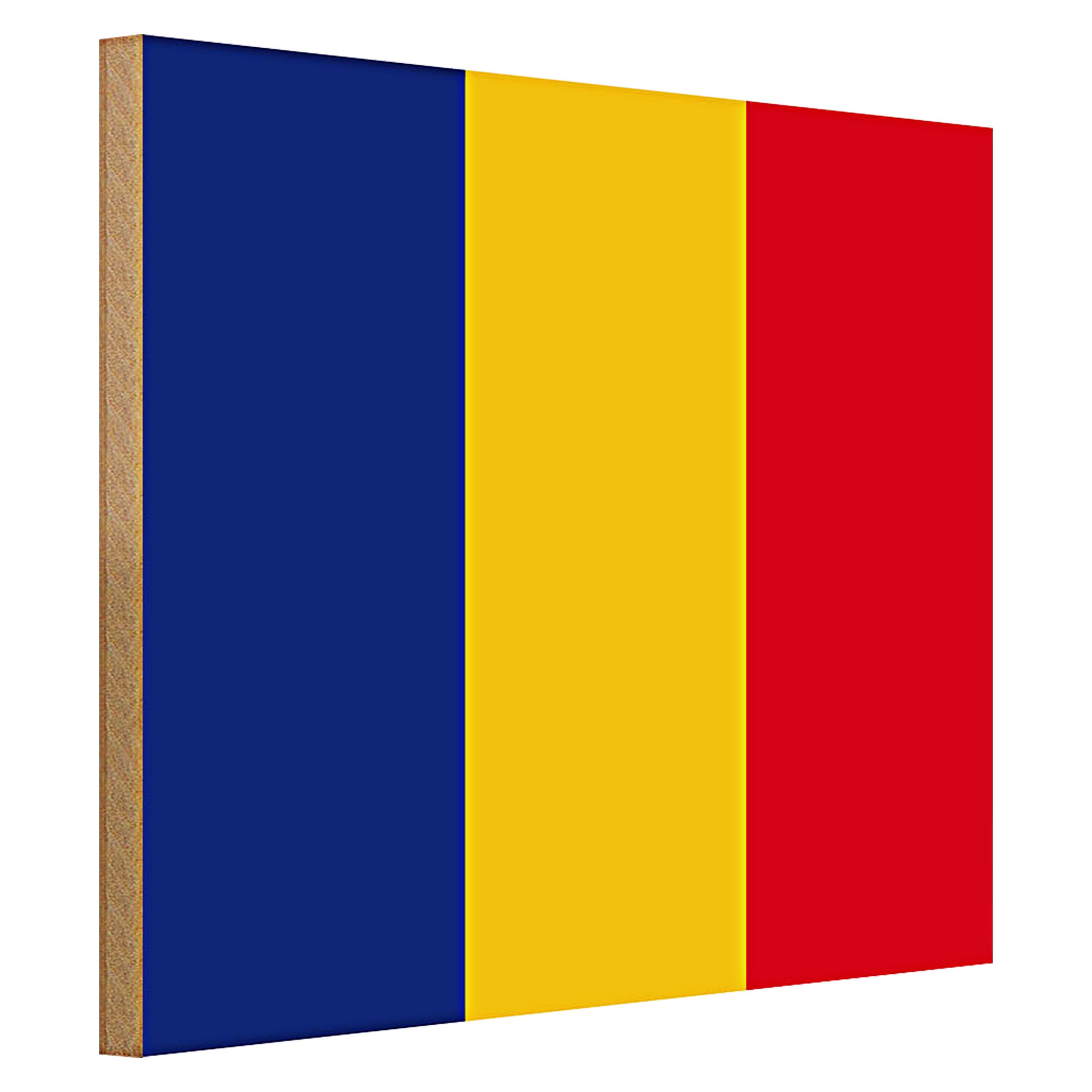 Roomando Holzbild Flagge Rumänien 40x30cm Flag of Romania