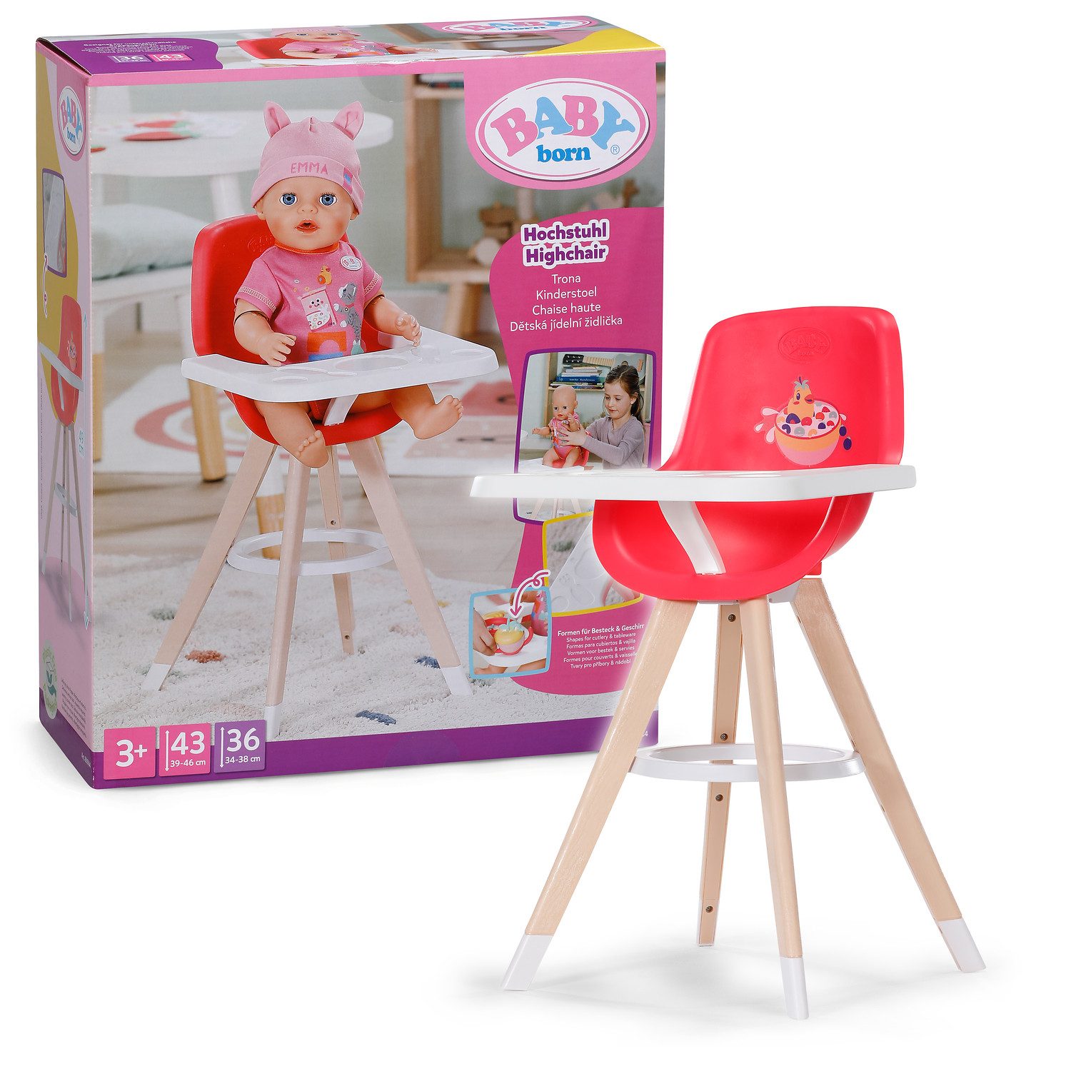 Baby Born Puppenhochstuhl Hochstuhl, passend für Click & Play BABY born Puppen