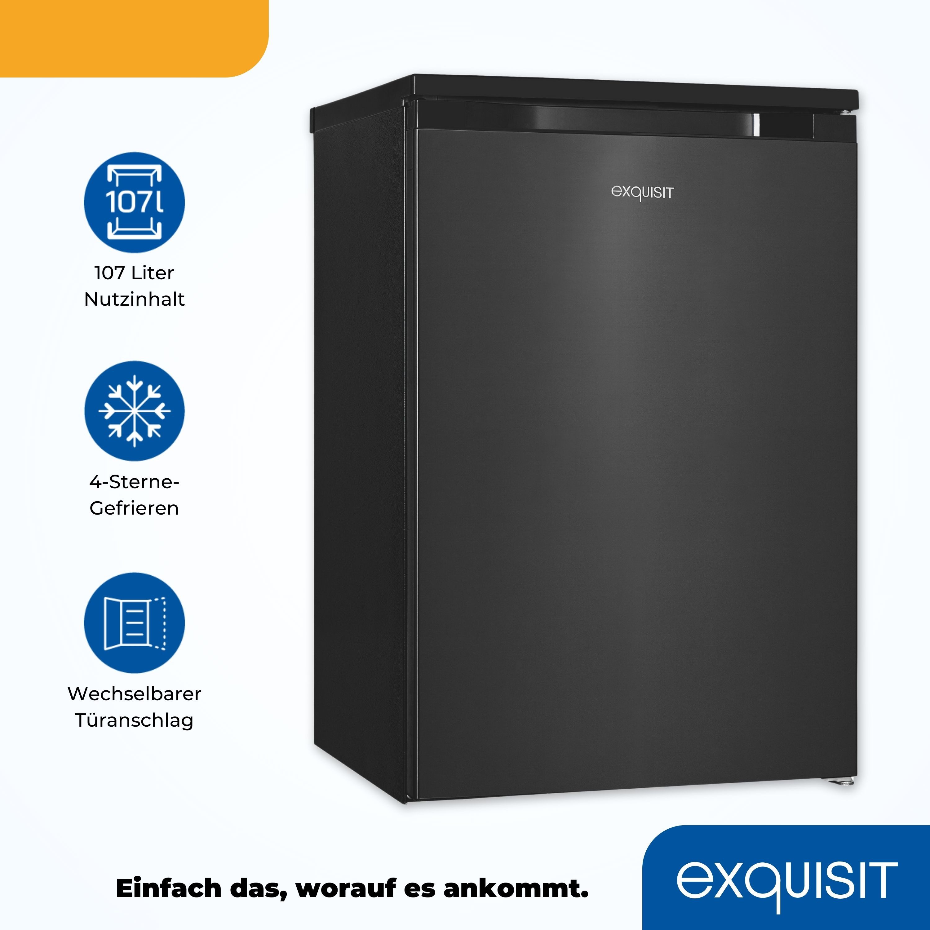 exquisit Kühlschrank KS16-4-051C, 84,5 cm hoch, 54,9 cm breit, 107 L Mini-Kombi: stufenlos regulierbar, hell & für jede Küche – Bild 4 von 5