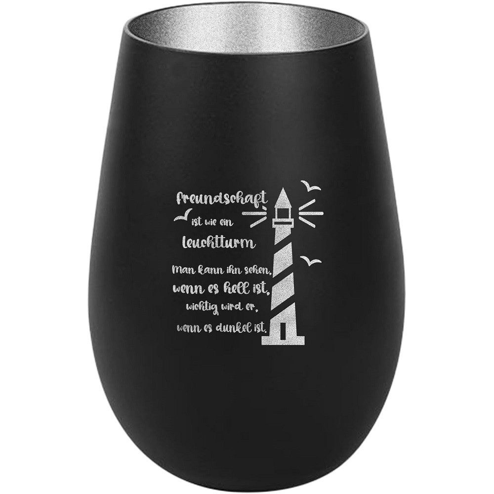 Windlicht Personalisiertes Windlicht: 'Freundschaft ist wie ein Leuchtturm'.