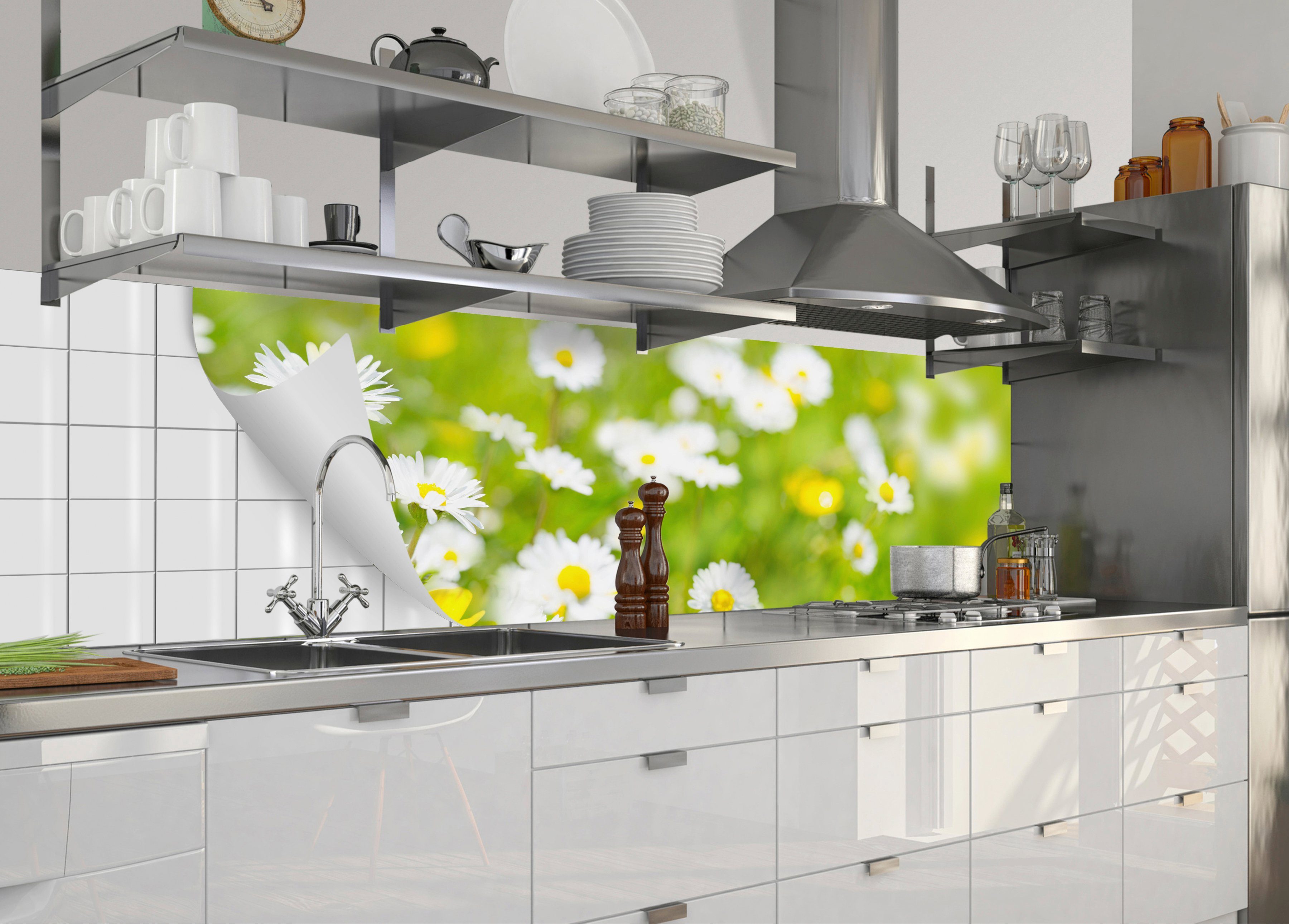 MySpotti Küchenrückwand fixy Bellies, flexible und selbstklebende Küchenrückwand-Folie bunt