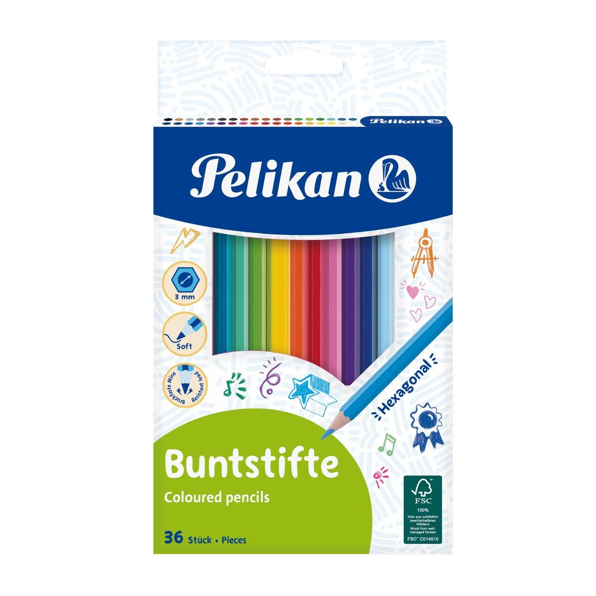 HAMELIN PAPERBRANDS Buntstift Pelikan Buntstifte dreikant 36 Stück