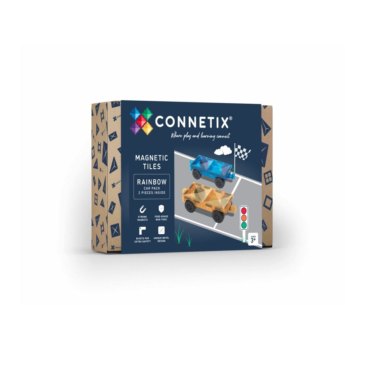 Connetix Rainbow Car Pack verstärkte Magnete pädagogisches Lernspiel Magnet günstig online kaufen