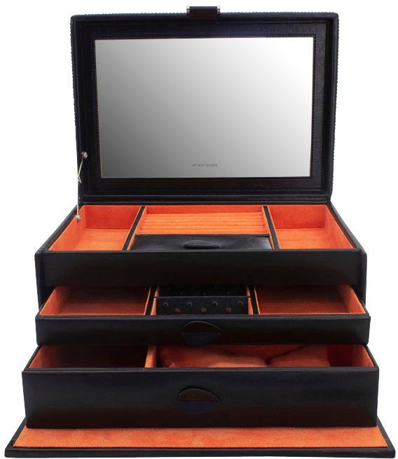 schwarz-orange Friedrich23 20133-1, Schmuckkoffer 20133-2 Boho,