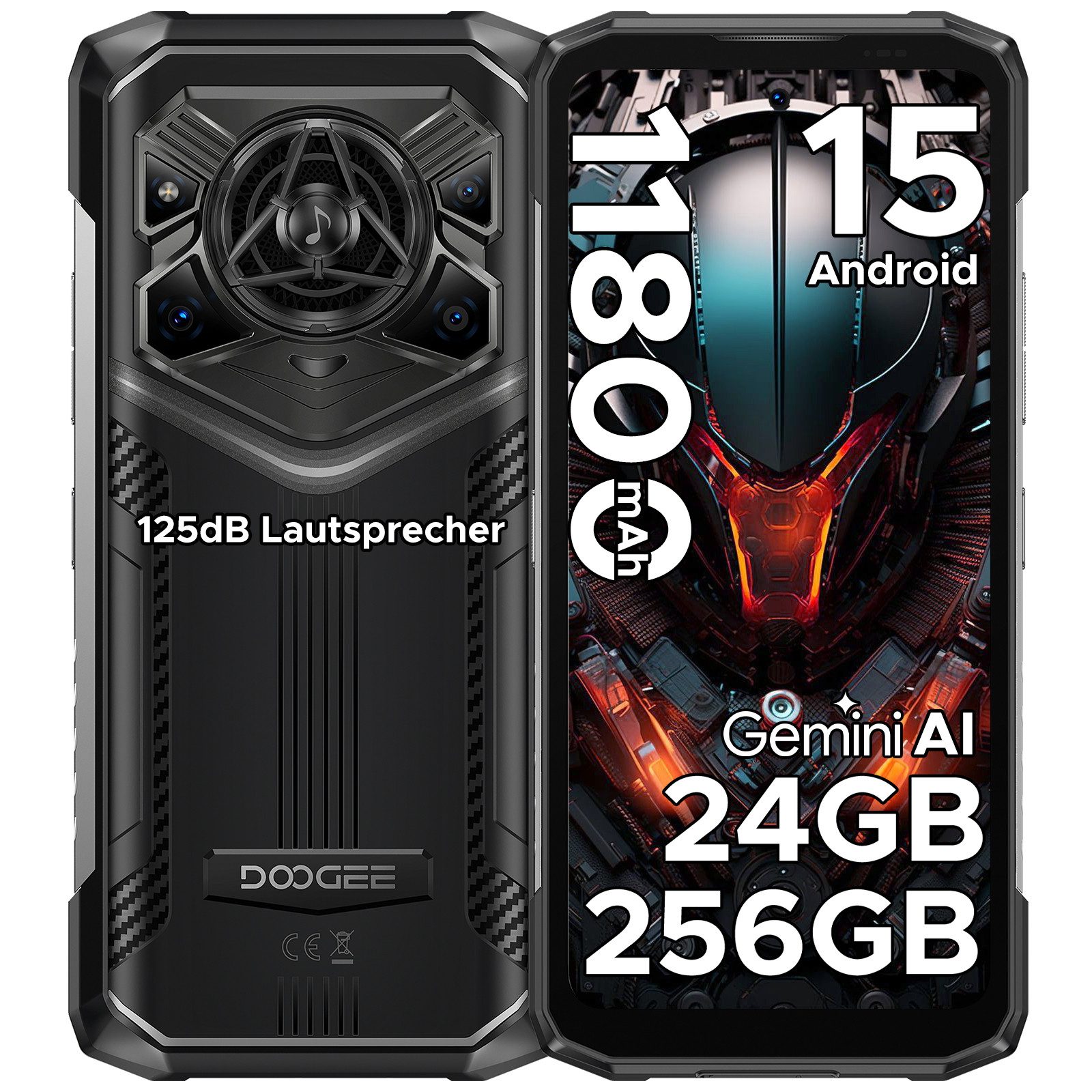 DOOGEE BLADE20PRO 6GB +256GB,50MP AI-Hauptkamera,11800mAh,Outdoor Smartphone (6.6 Zoll, 256 GB Speicherplatz, 50 MP Kamera, 20M Nachtsichtkamera,125-dB-HiFi-Lautsprecher)