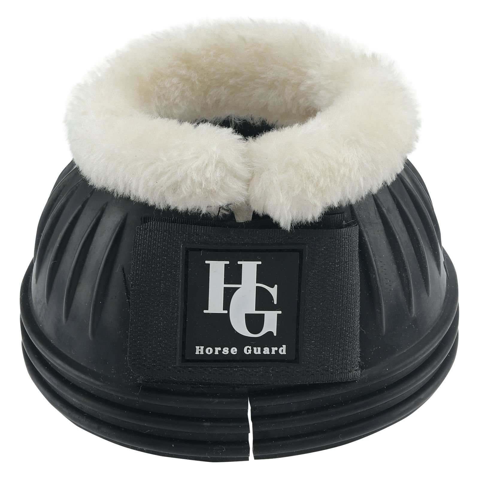 Horse Guard Hufglocken Gummi Hufglocken mit Kunstfell 2 Stück schwarz - S