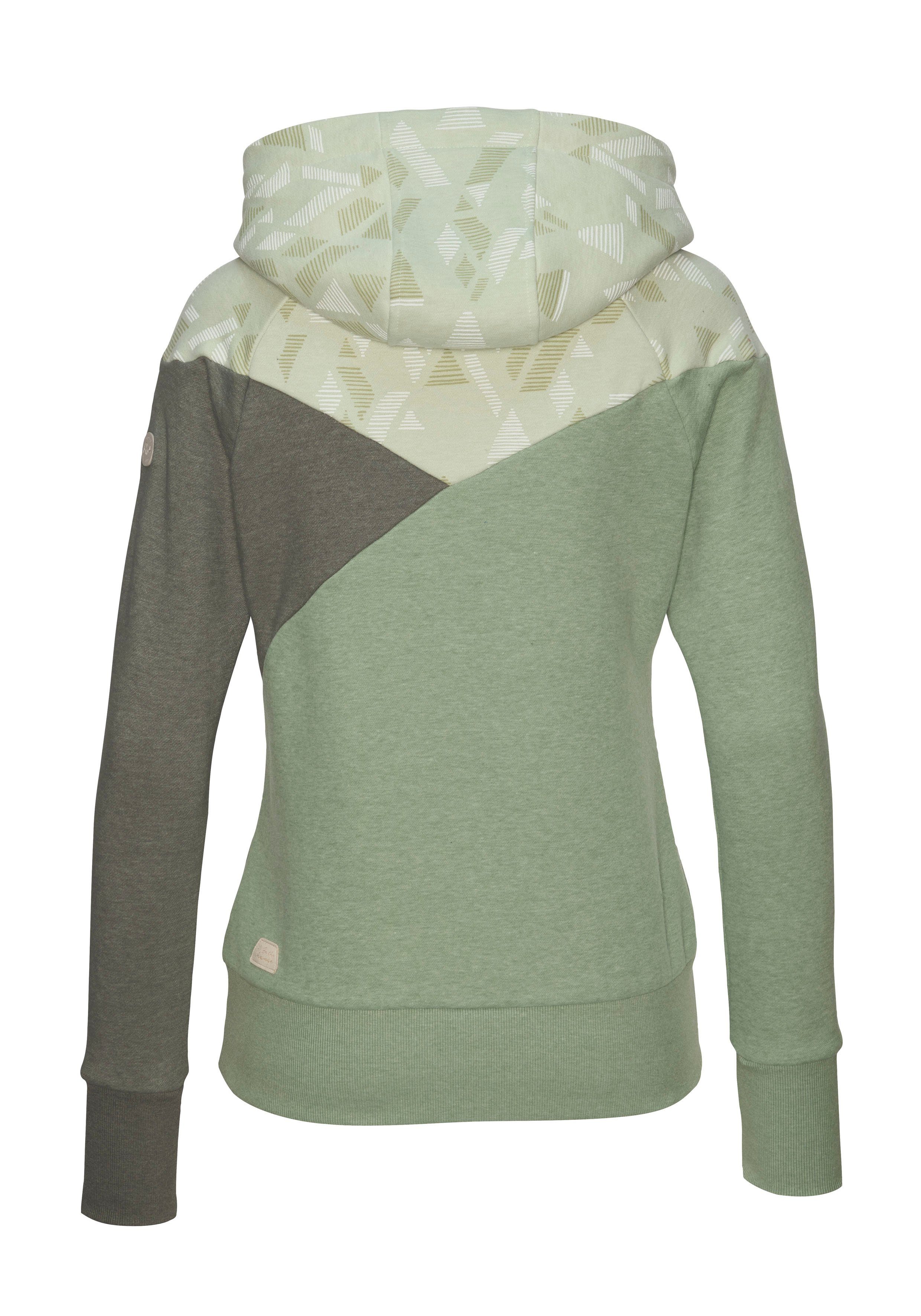 CHELLI Muster GREEN Colorblock LIGHT mit Ragwear Kapuzensweatshirt