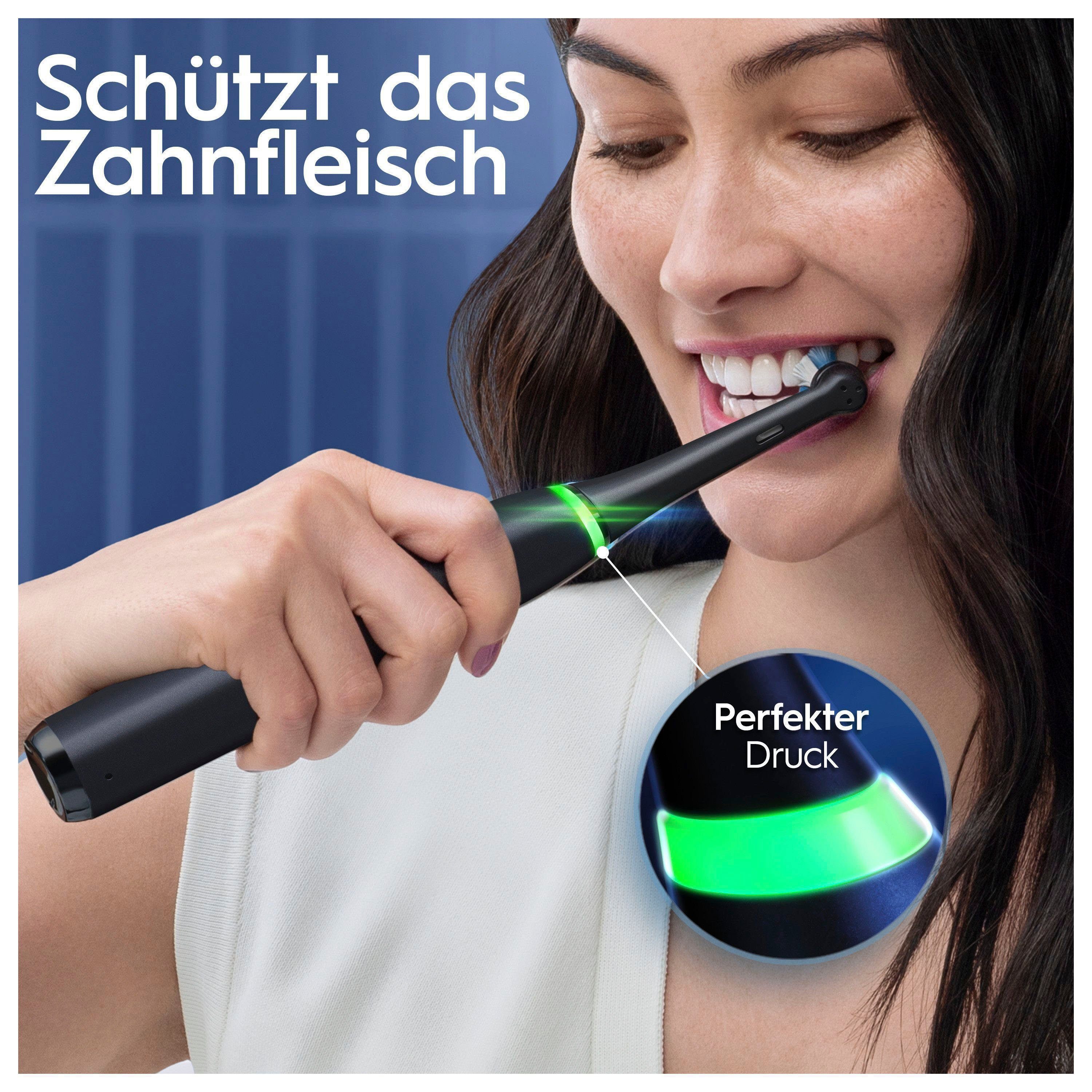 onyx Reiseetui & Magnet-Technologie, Aufsteckbürsten: 6 mit St., Farbdisplay Elektrische 8, 2 Oral-B black Zahnbürste Putzmodi, iO