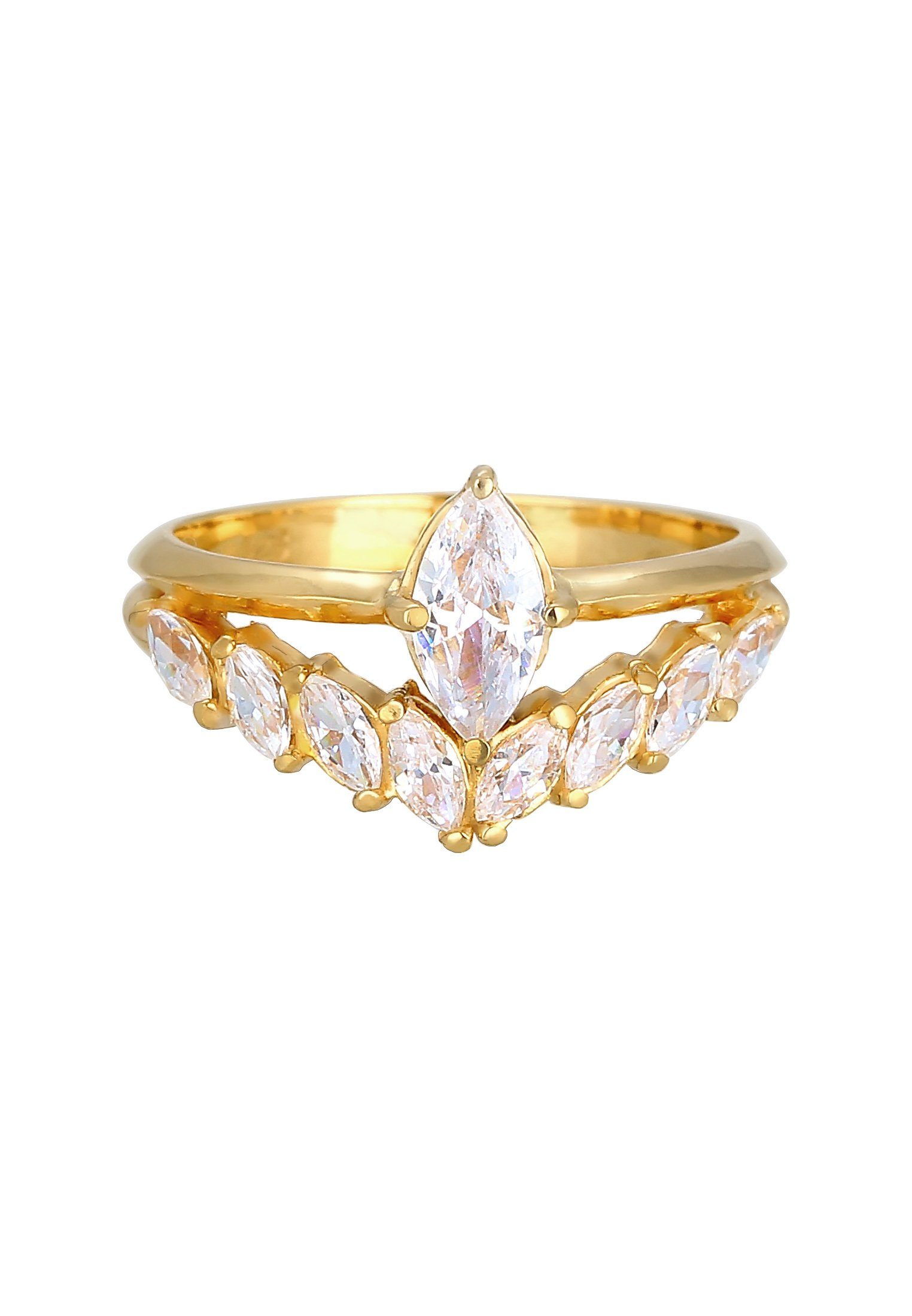 Elli Premium Fingerring Zirkonia Marquise 925 Silber günstig online kaufen