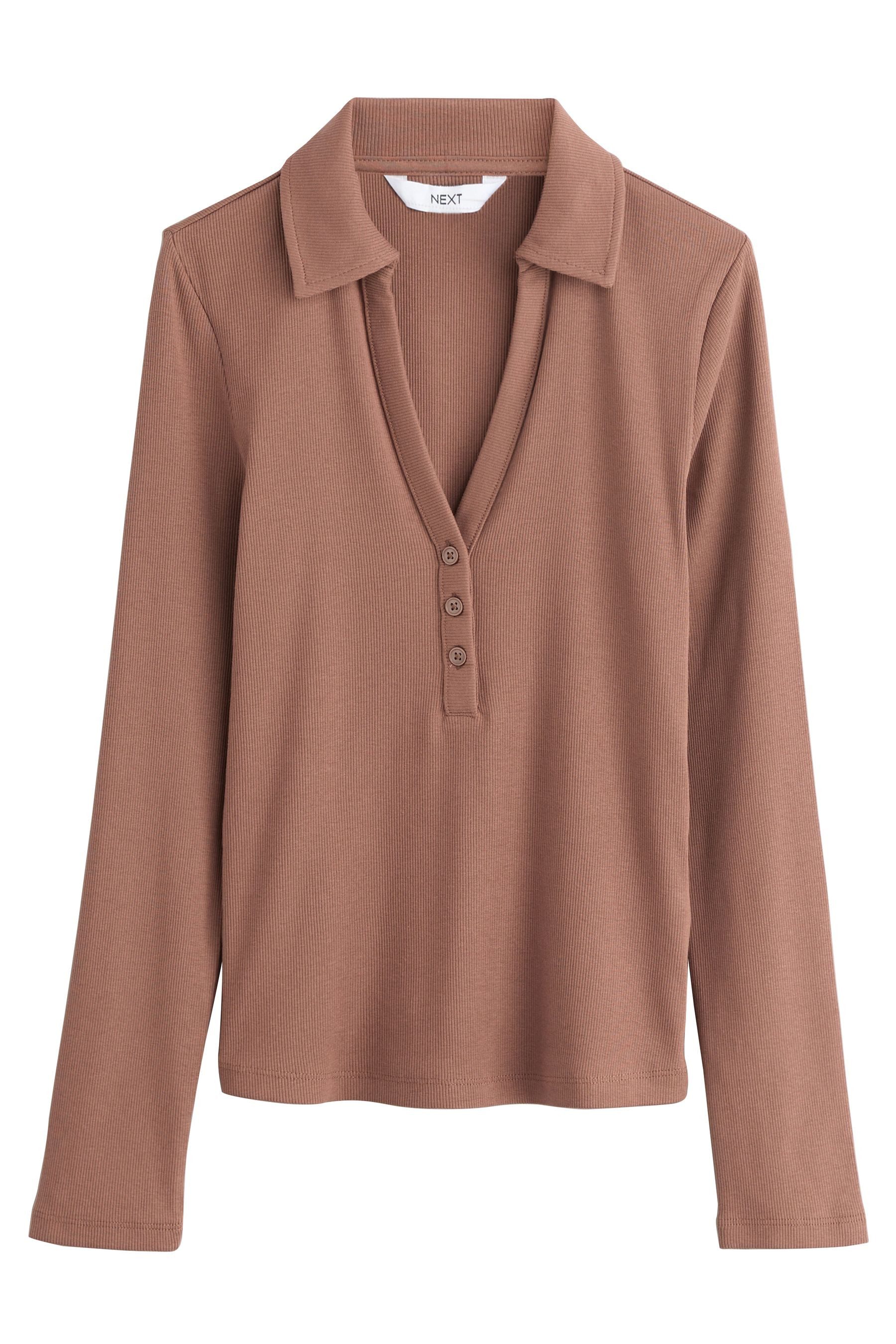 Next Langarmbluse Langärmeliges Button-down-Henley-Oberteil (1-tlg) günstig online kaufen