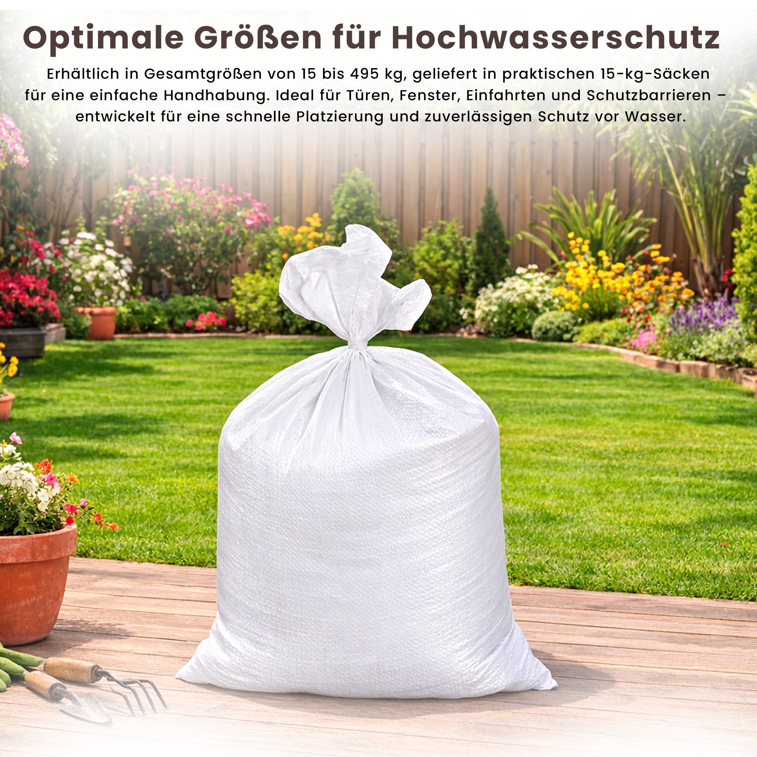 Best for Home Schutzhüllen-Sandsäcke Schutzsndsäke,Hochwasserschutz nd wiederverwndbare Sndsäcke mit Gurten, Hochwasserschutz, Türen, Fenster, Einfahrten, (Hochwasserschutz, 1-tlg., Set aus Sandsäcken), Vorgefüllt, reißfest, wasserbeständig, wiederverwendbar