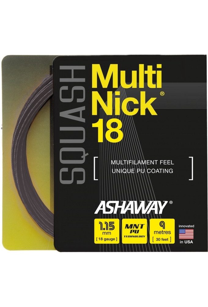 Squashsaite Multinick 18 (Power+Kontrolle) schwarz 9m Set