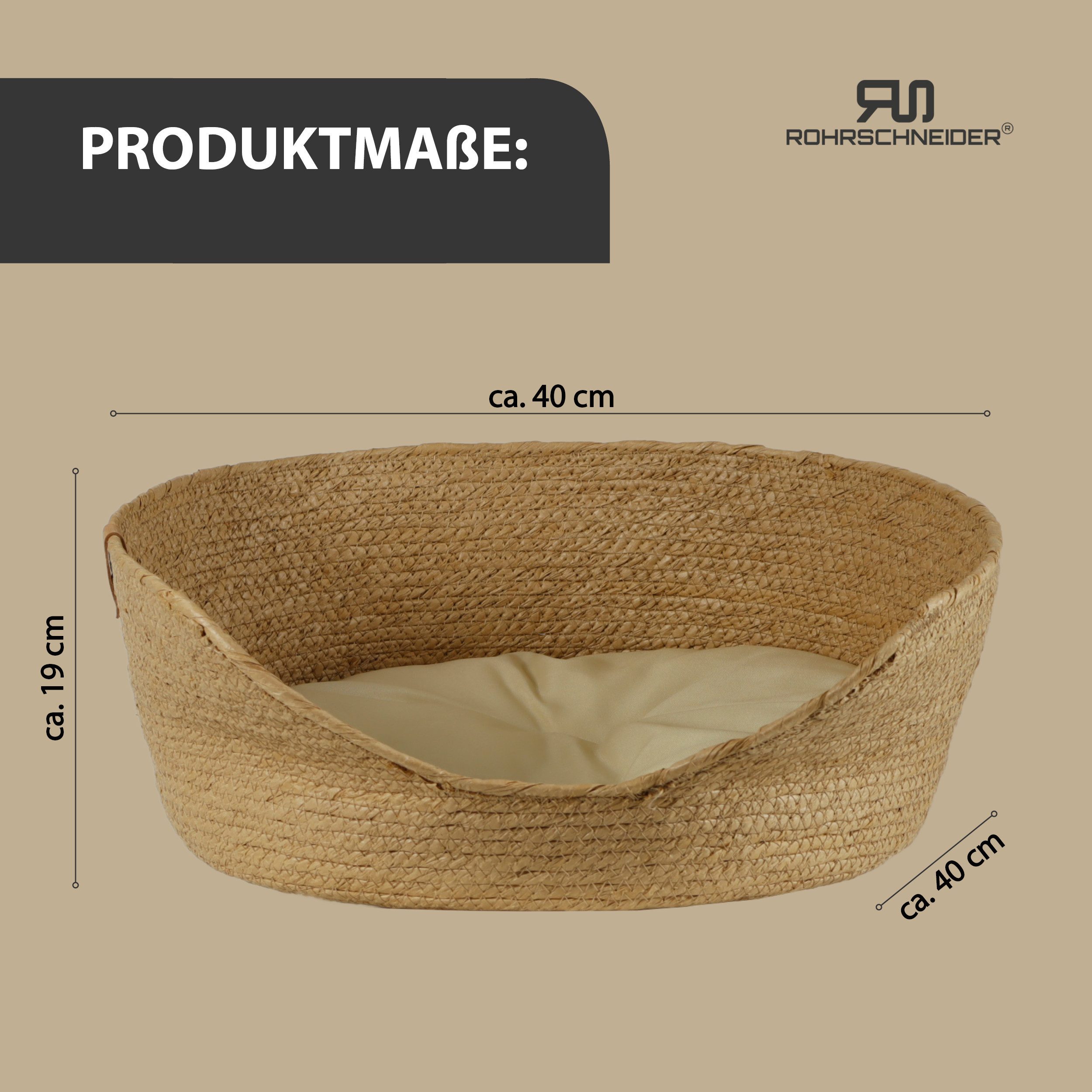 Rohrschneider Tierkorb umweltfreundlicher Tierkorb aus geflochtenem Papier 2 Größen, umweltfreundlich, lasst keine Nässe durch