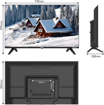 RCA RK32HN1 LCD-LED Fernseher (80,00 cm/32 Zoll, HD ready, Triple Tuner (DVB-T/T2-C-S/S2)Apple TV, YouTube Prime Video, Schwarz, Triple Tuner (DVB-T/T2-C-S/S2)Apple TV, YouTube Prime Video, Schwarz)