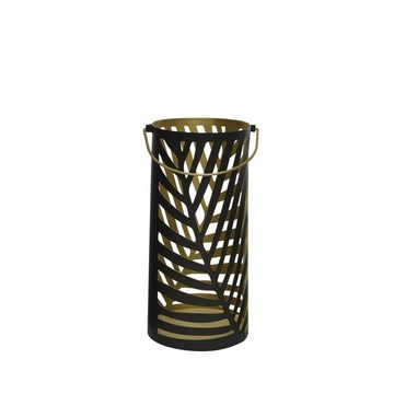 MARELIDA Laterne Windlicht Blattmotiv Farn Laterne Metall Kerzenhalter 3 Größen 3er Set (3-St)