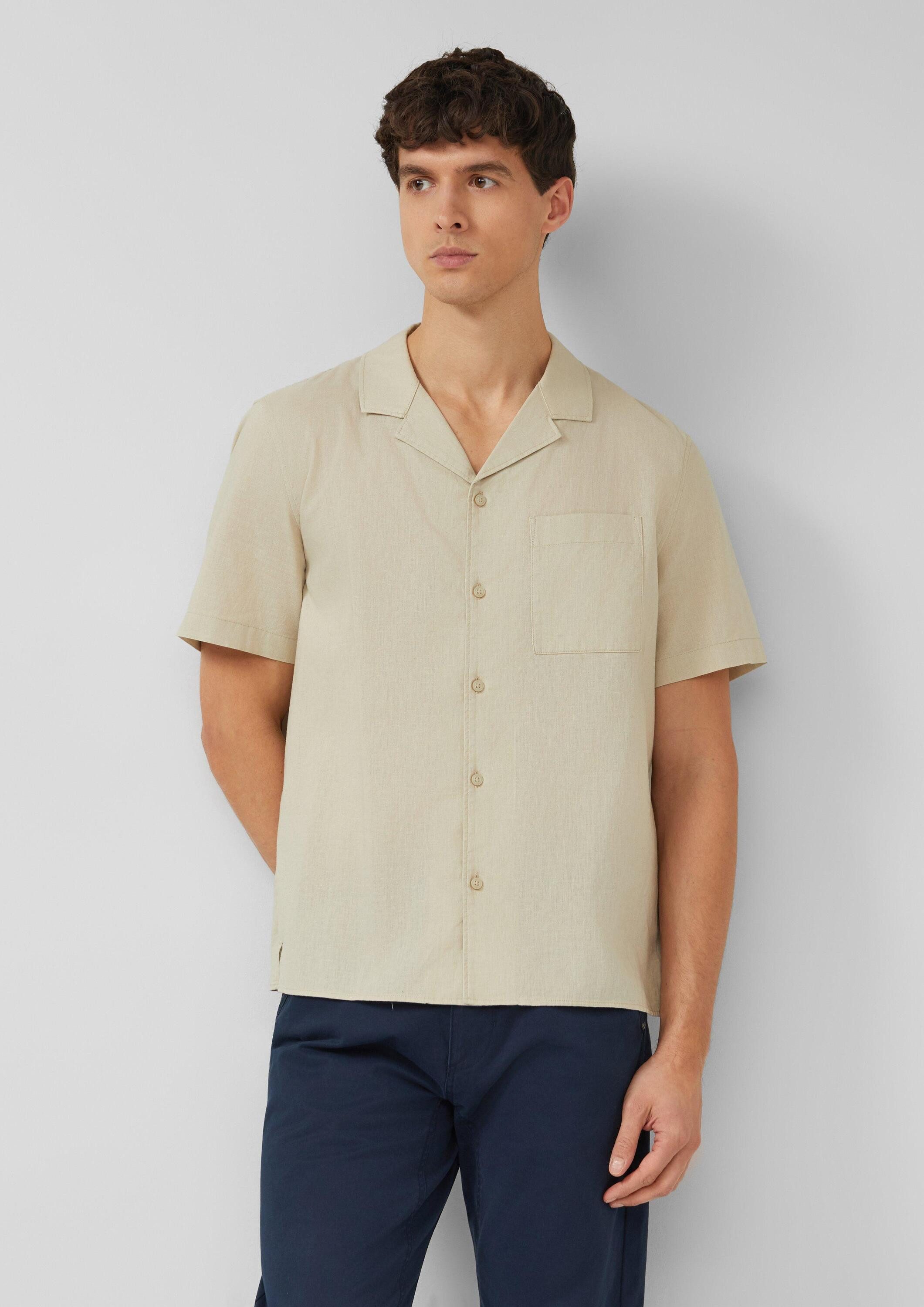 s.Oliver Kurzarmhemd Hemd Resort Fit: Kurzarmhemd aus Leinenmix