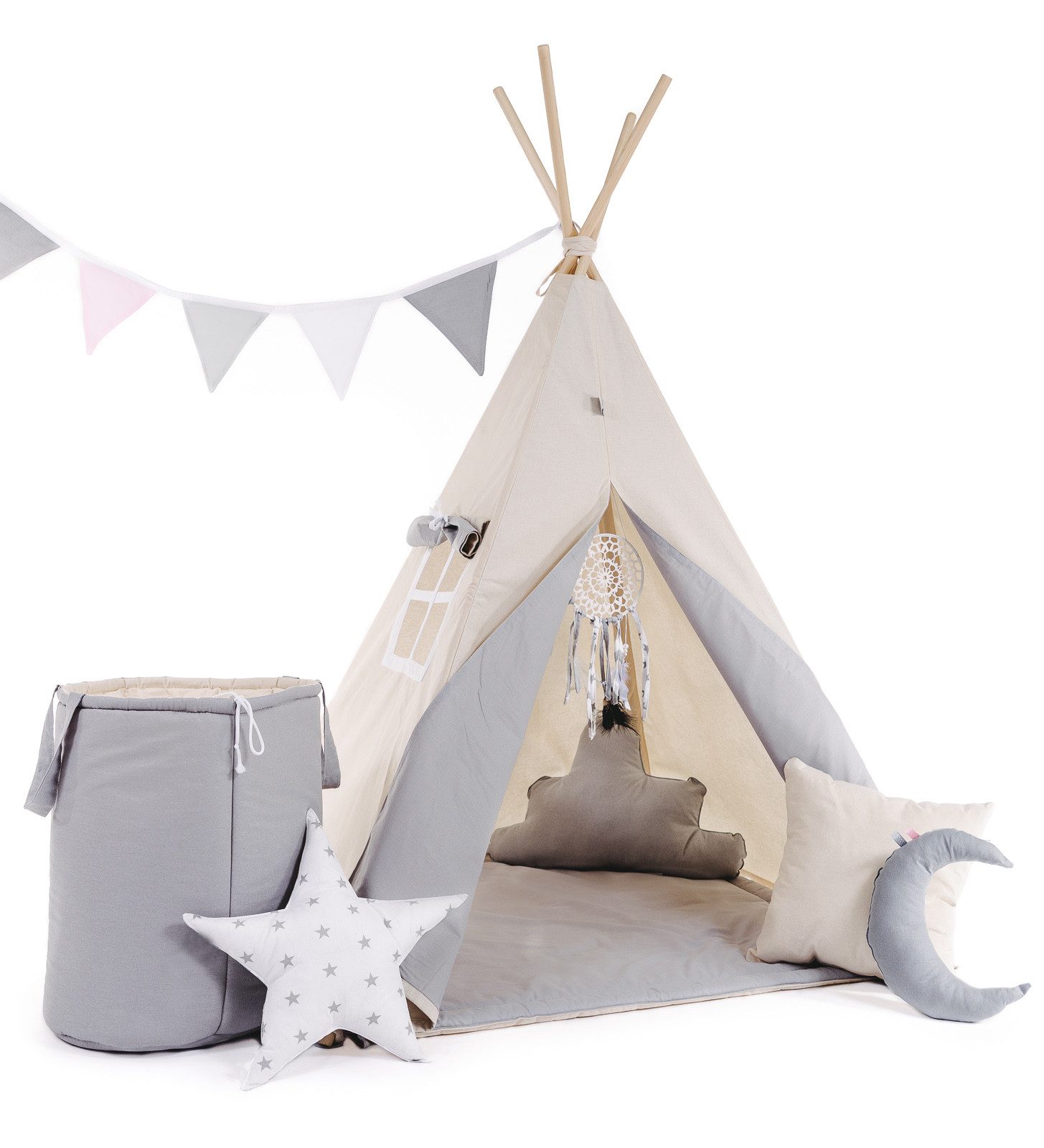 Rainbow Kids Tipi-Zelt Kinderzelt "Grauer Wolf" günstig online kaufen