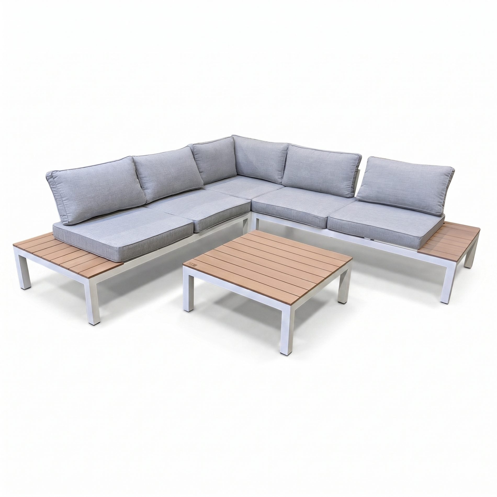 Home Islands Gartenlounge-Set Laos, Ecklounge weiß oder anthrazit, Gartensofas mit Tisch, (Spar-Set, 4-tlg), Outdoor-Loungeset, mehrere Stellvarianten