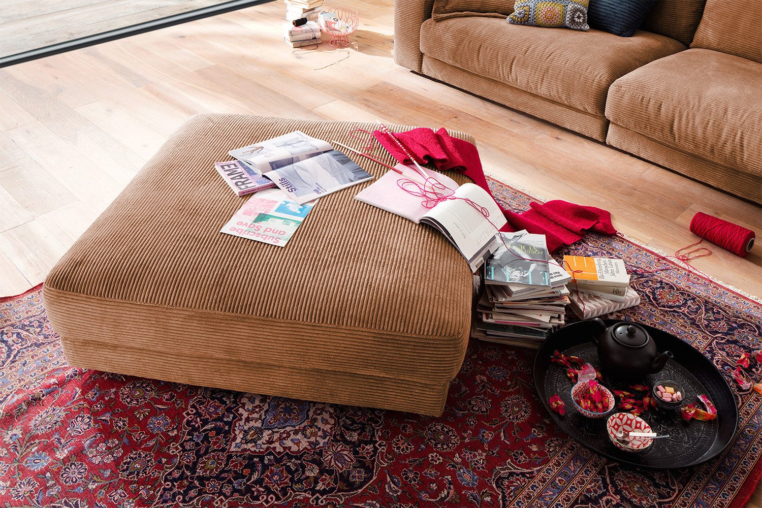 KAWOLA Hocker MADELINE, Big Hocker Polsterhocker günstig online kaufen