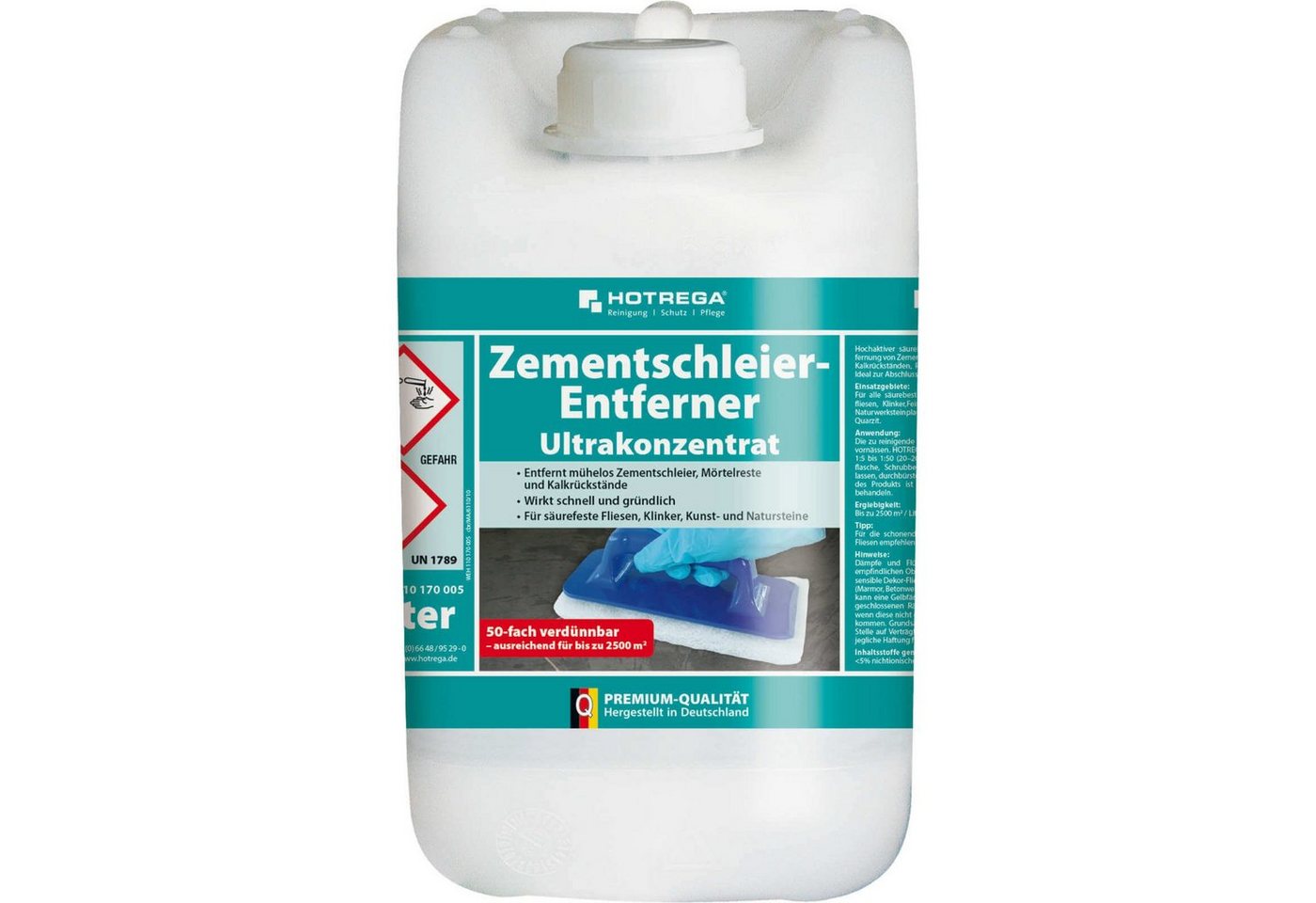 HOTREGA® Zementschleier Entferner 5L Grundreiniger Fliesenreiniger Konzentrat Universalreiniger