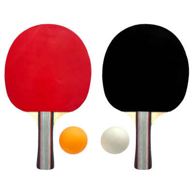 HAC24 Tischtennisschläger Tischtennis-Set Tisch Tennis Ракетки М'ячі (5-tlg), 2x Tischtennisschläger 2x Tischtennisbälle mit Tasche