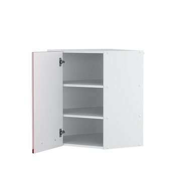 Vicco Eckhängeschrank Hängeschrank 57 cm Fame-Line Weiß Bordeaux Hochglanz (1 Hängeschrank) Eckhängeschrank