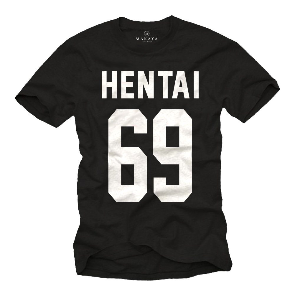 Print-Shirt Herren Heintai 69 Zahl Senpai Manga Anime Comic Waifu Männer Jungen
