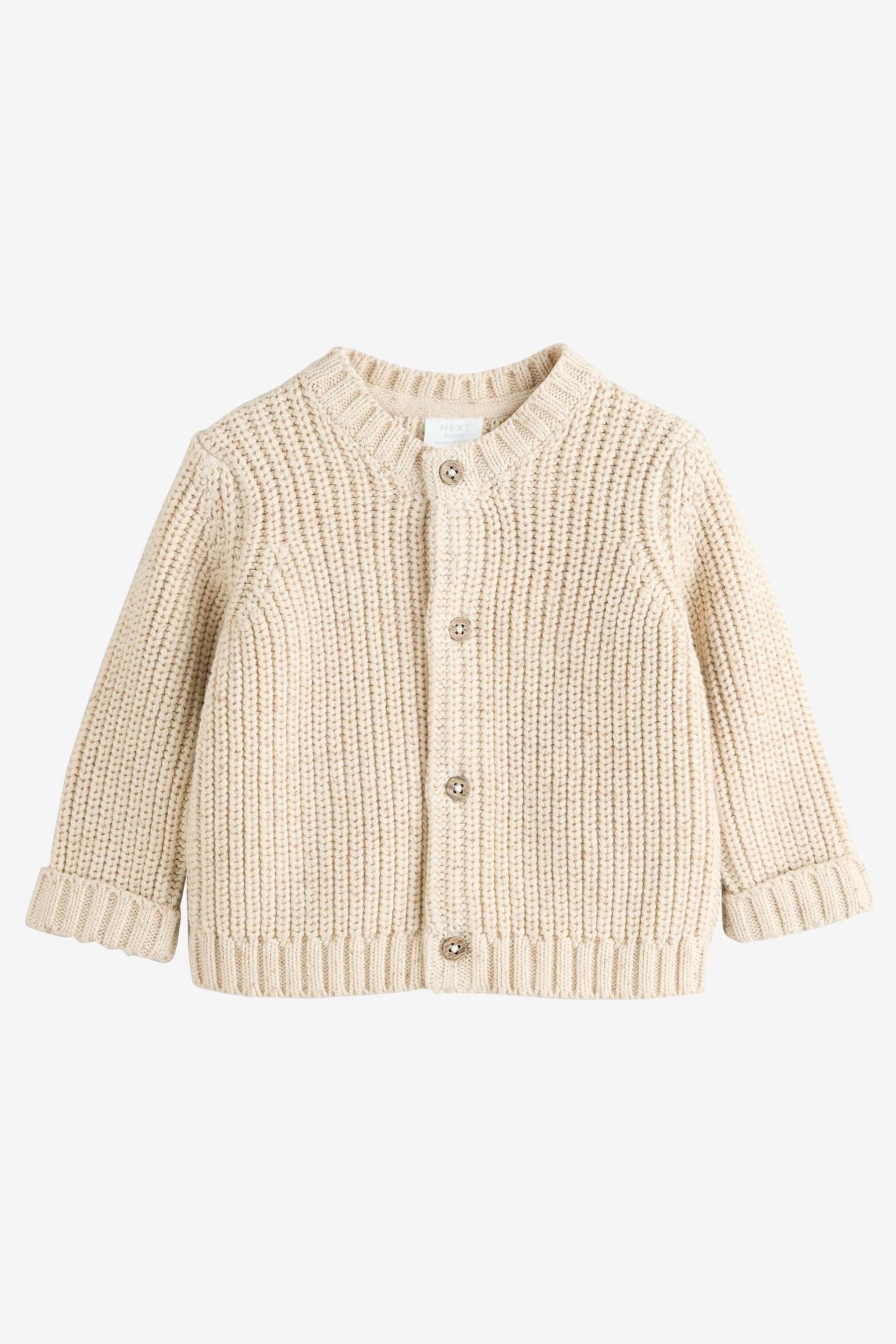 Next Strickjacke Grobgestrickte Baby-Strickjacke mit Strickerei (1-tlg)