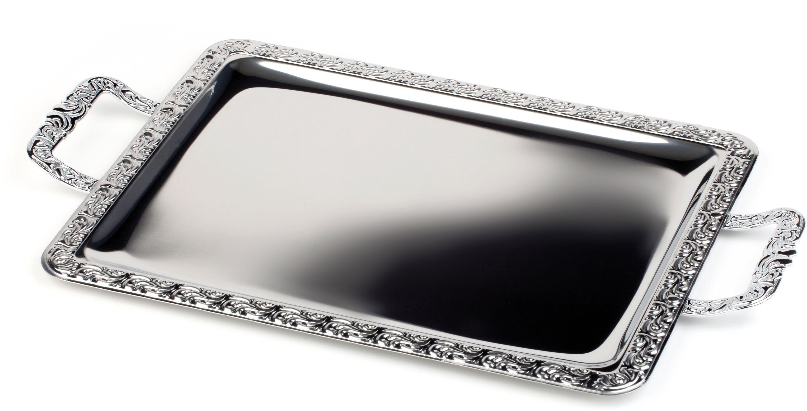 APS Tablett SCHÖNER ESSEN, Edelstahl, 31x54 cm