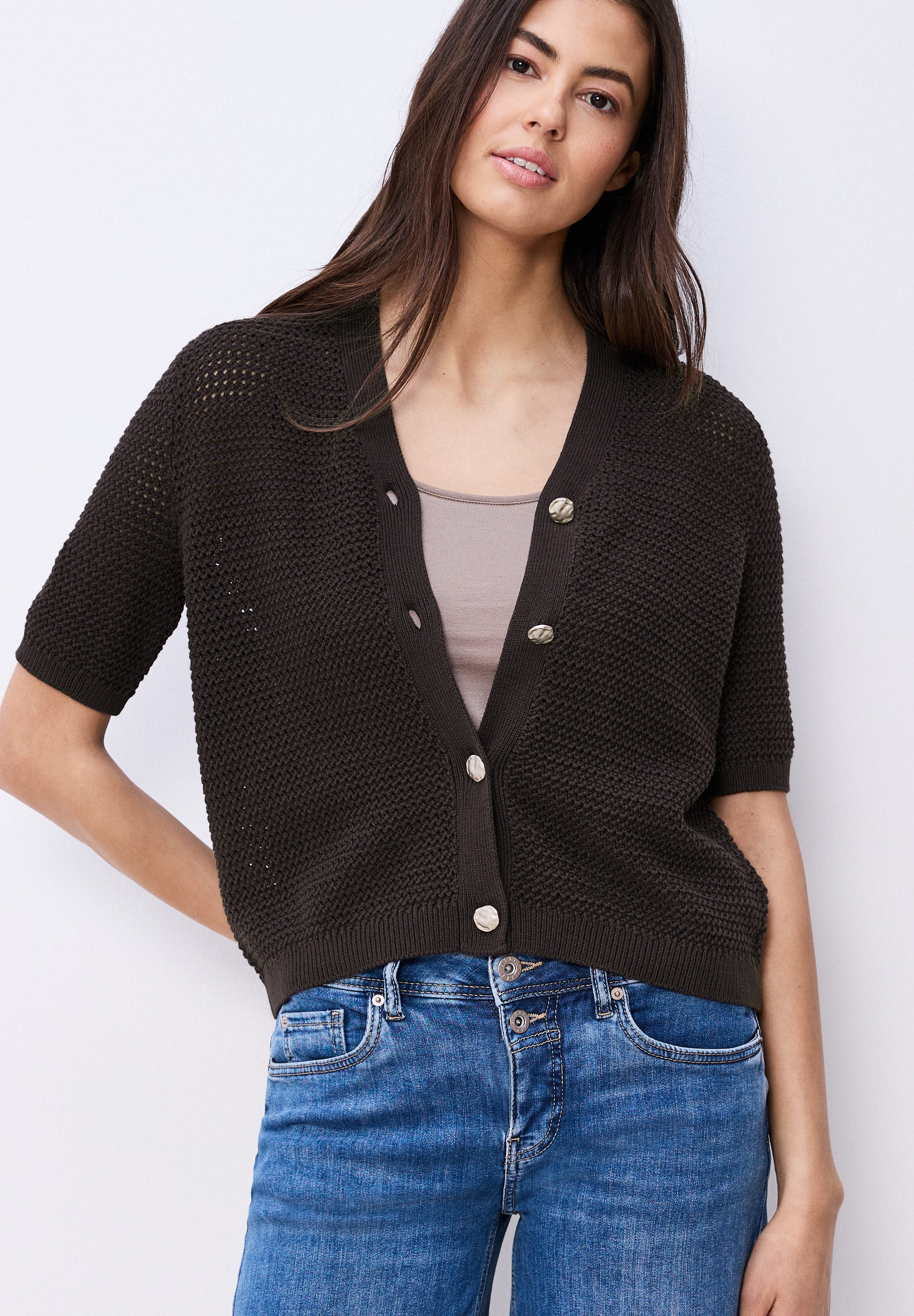 STREET ONE Strickjacke aus reiner Baumwolle günstig online kaufen