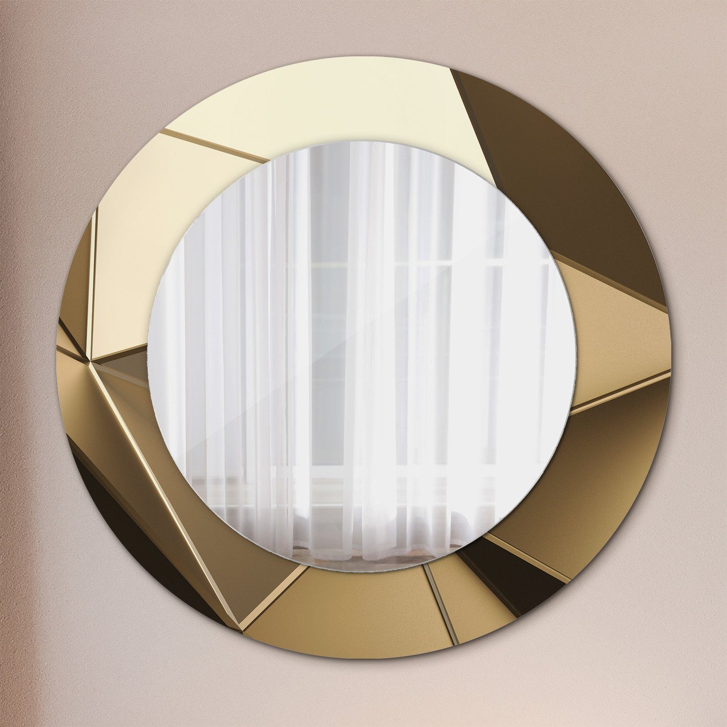 Ø50cm Wandmontage Aufdruck Spiegel Rund: mit Modern Tulup Abstrakt Spiegel Wandspiegel