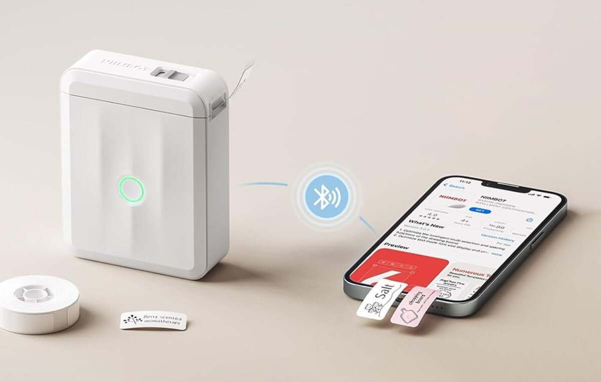 NIIMBOT Niimbot D110M Tragbarer Bluetooth-Etikettendrucker Weiß Mini-Drucker – Bild 4 von 5