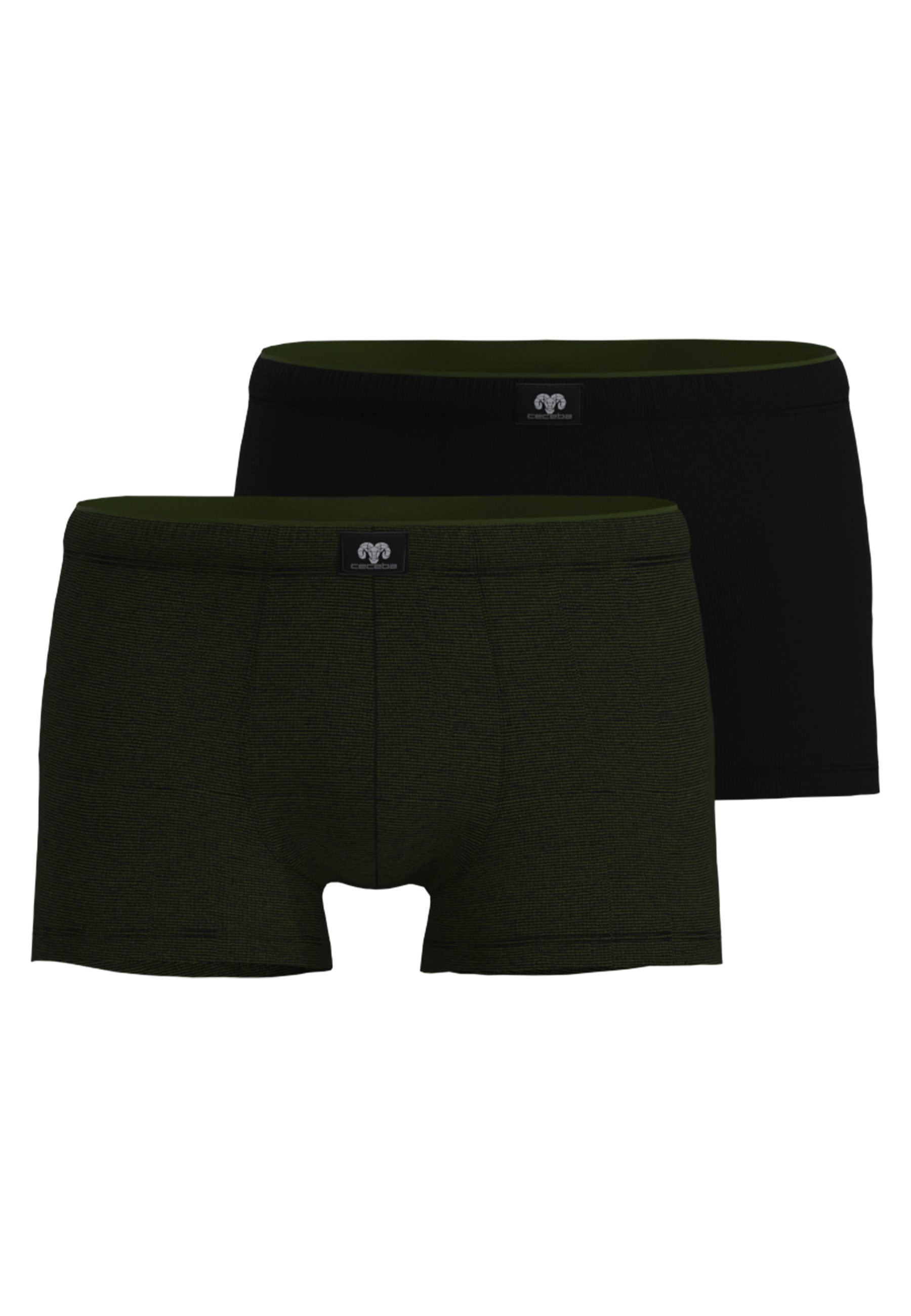 CECEBA Boxershorts CECEBA Herren Pants grün uni 2er Pack (2-St)