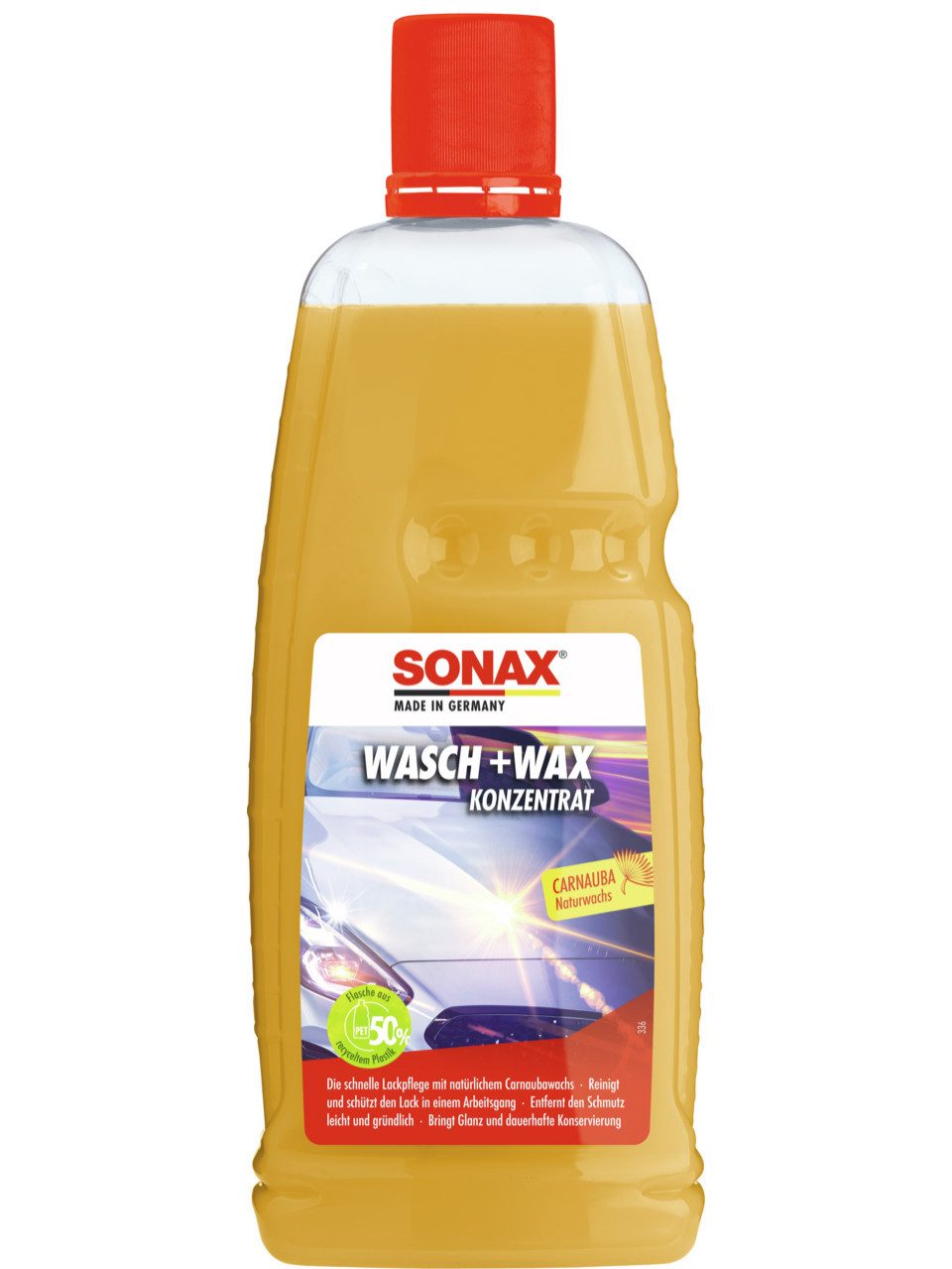 Sonax Auto Lackpflege Wasch+Wax Konzentrat 1 L Autoshampoo