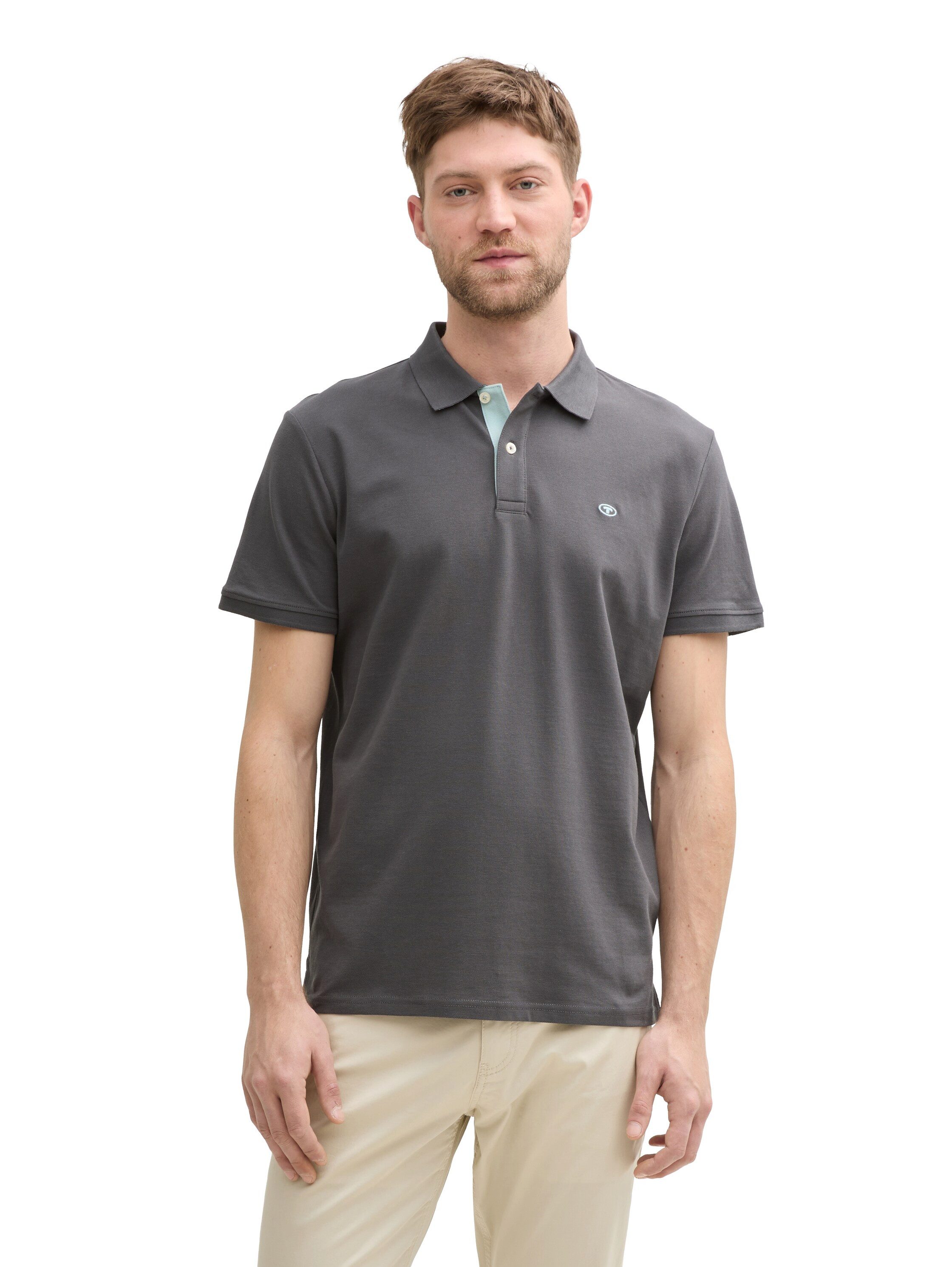 TOM TAILOR Poloshirt mit Knopfleiste und Logo