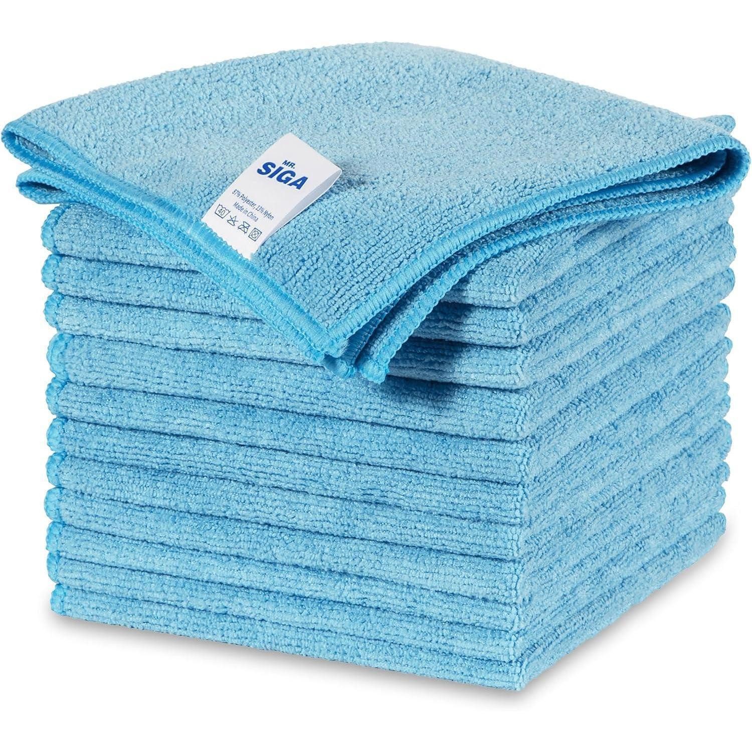 LuxusKollektion Mikrofaser Reinigungstücher 32x32cm 12er Set Himmelblau Mikrofasertuch (Textil, 32x23 cm, 12-tlg)