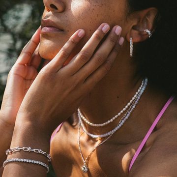 Brandlinger Perlenkette Halskette Honolulu, Silber 925 vergoldet, Süßwasserperle