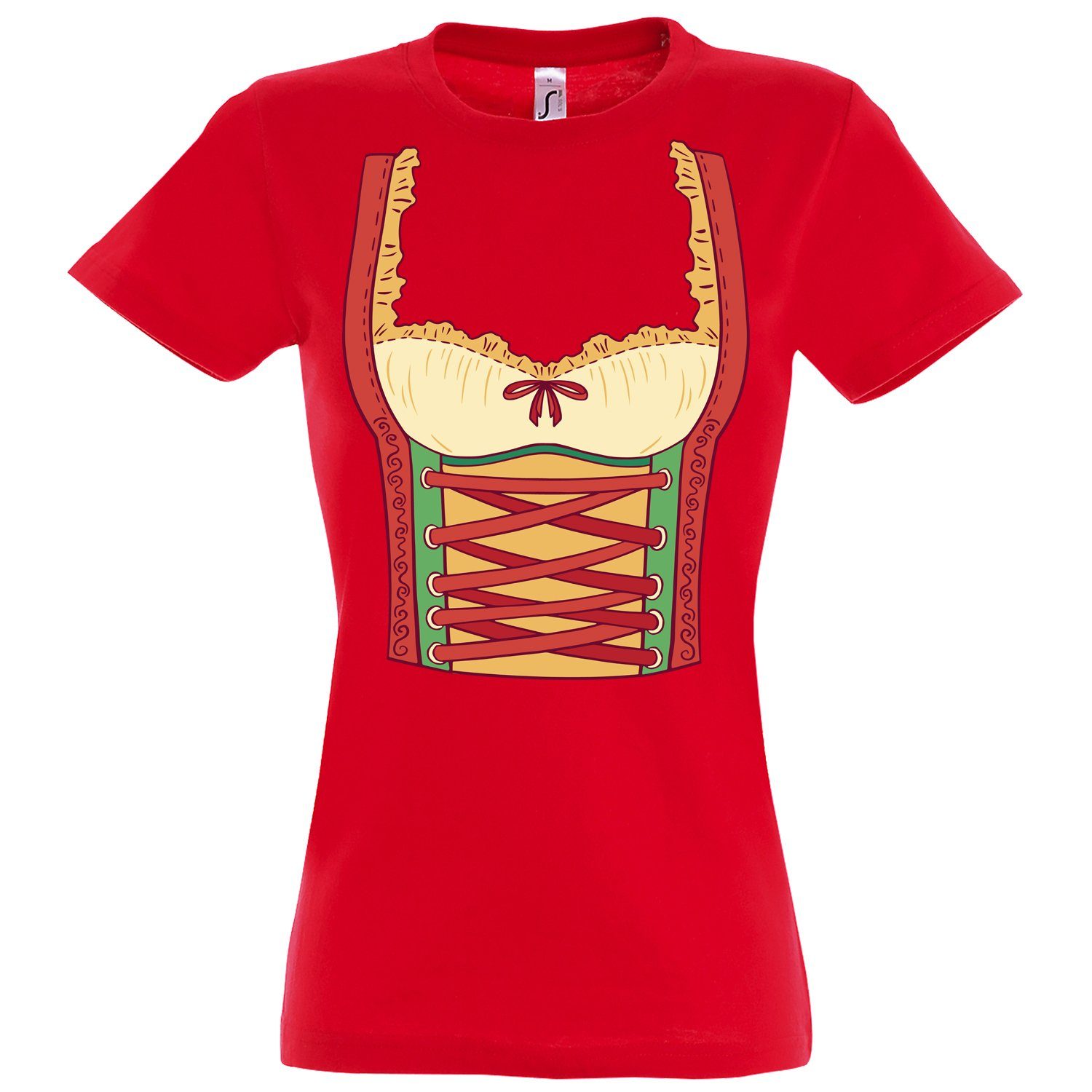 Youth Designz T-Shirt Dirndl Kostüm Damen T-Shirt mit trendigem Frontprint