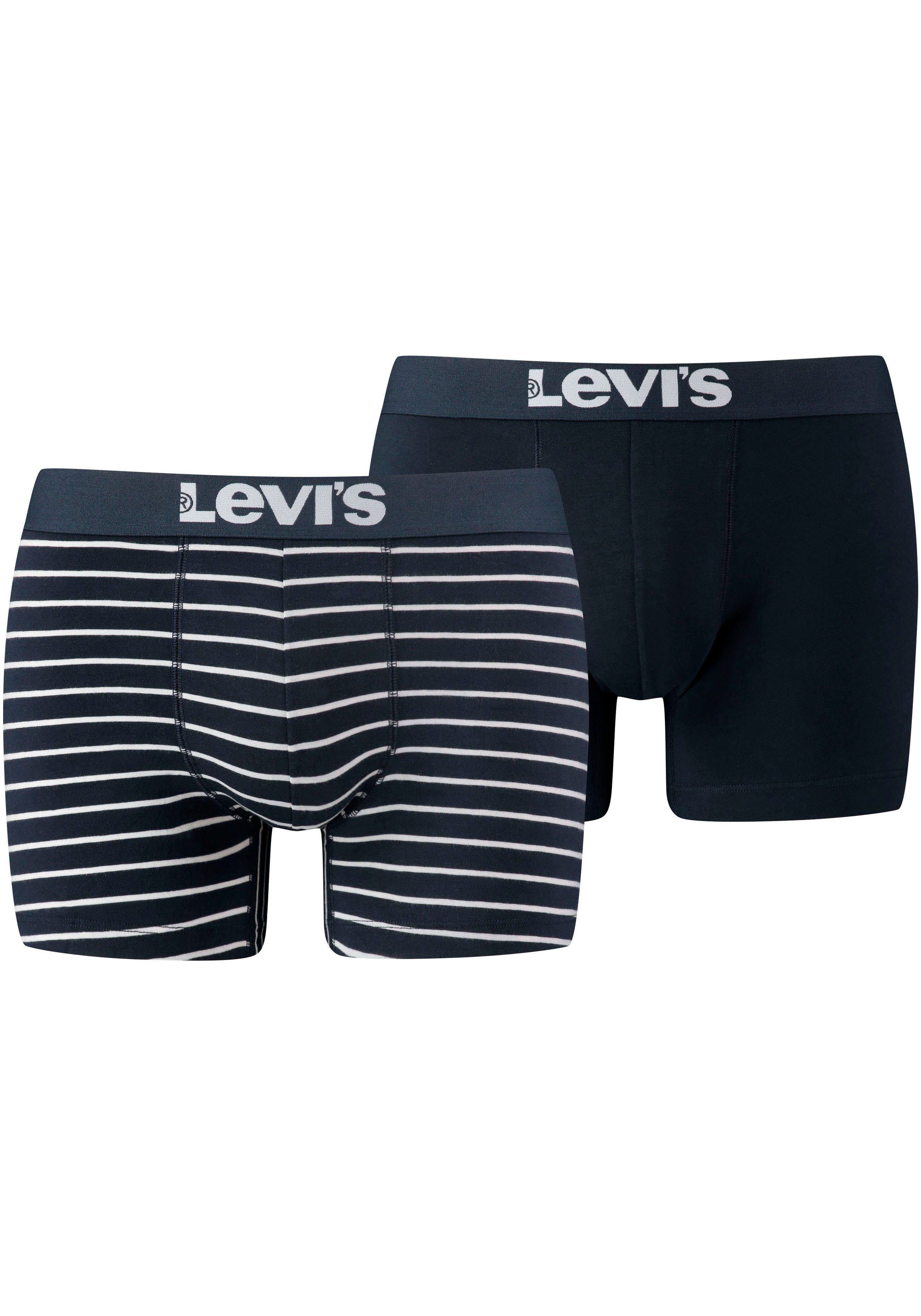 2-St) 2P BRIEF YD LEVIS Levi's® VINTAGE BOXER STRIPE Boxershorts navy (Packung, MEN