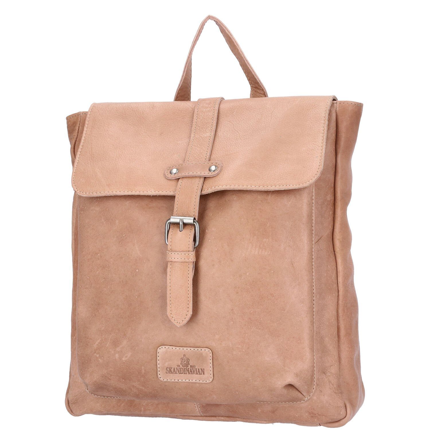 The Skandinavian Brand Freizeitrucksack The Skandinavian Brand Damen Leder Rucksack Taupe (1-tlg)