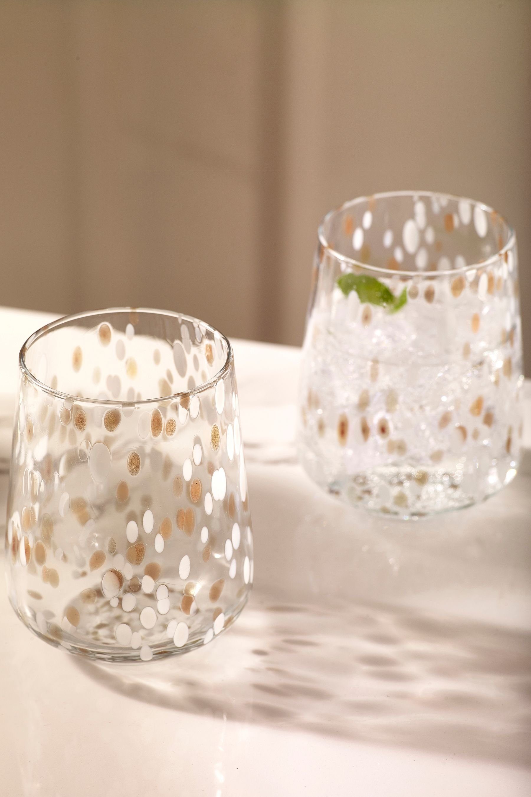 Next Tumbler-Glas Trinkgläser im Konfetti-Look, 2er-Set, Glas