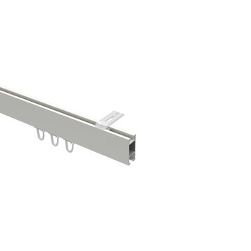 Gardinenstange Smartline Paxo, INTERDECO, 1-läufig, 14x35 mm, eckig, Deckenmontage, Weiß / Schwarz